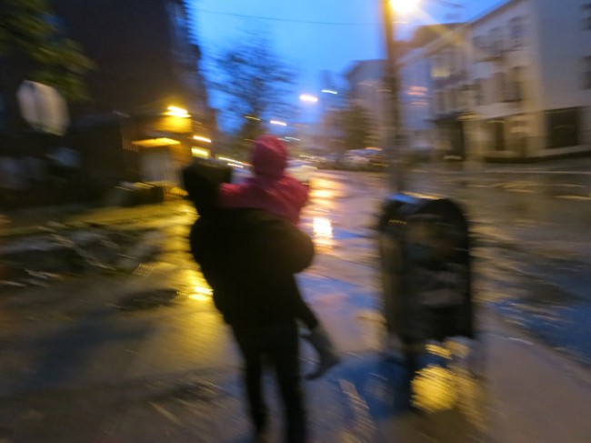 Braving the elements during the height of Superstorm Sandy.