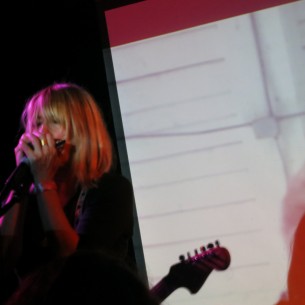 Kim Gordon breaks out the harmonica at last night's Body/Head show in Greenpoint.