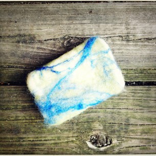 A felted bar of lavender soap from the Southampton Soap Company