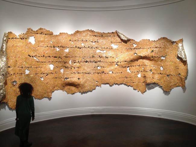 Anthem for A-Nu by El Anatsui at the Mnuchin Gallery in NYC